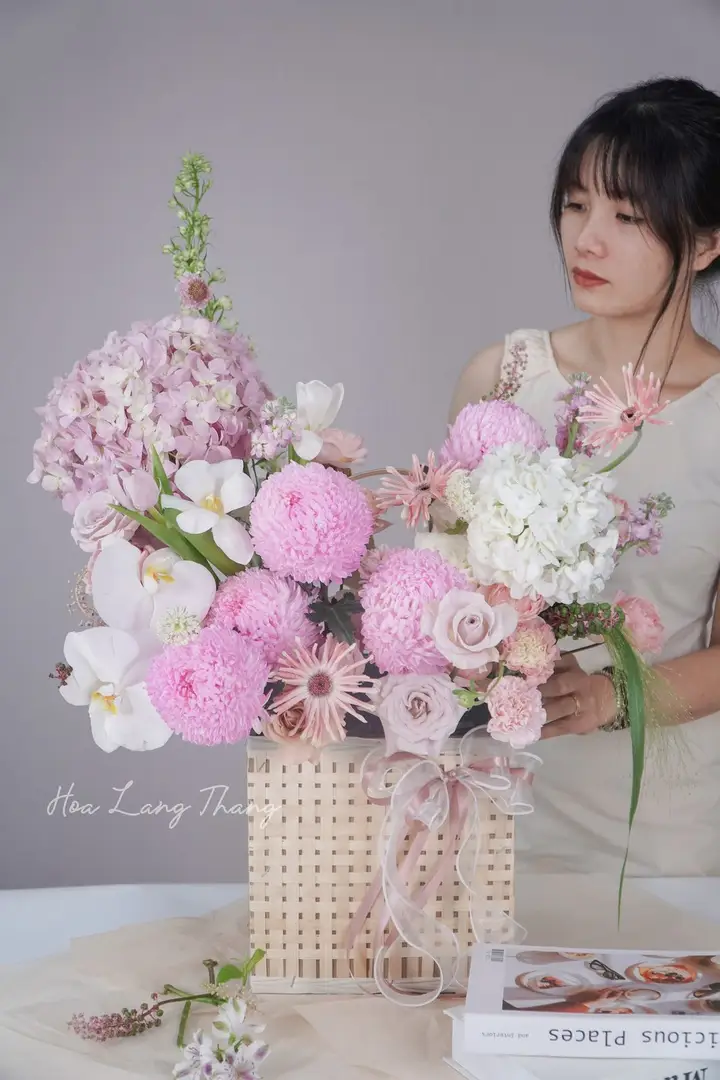 Lẵng hoa mix
