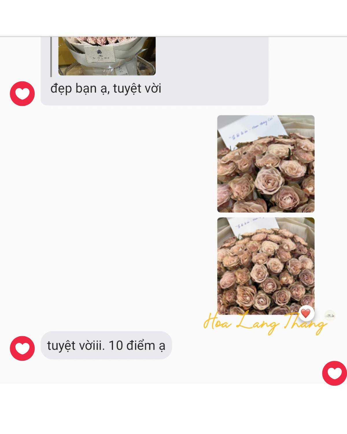 Bó hoa hồng tuyệt đẹp, kiểu cắm tinh tế từ shop Hoa Lang Thang