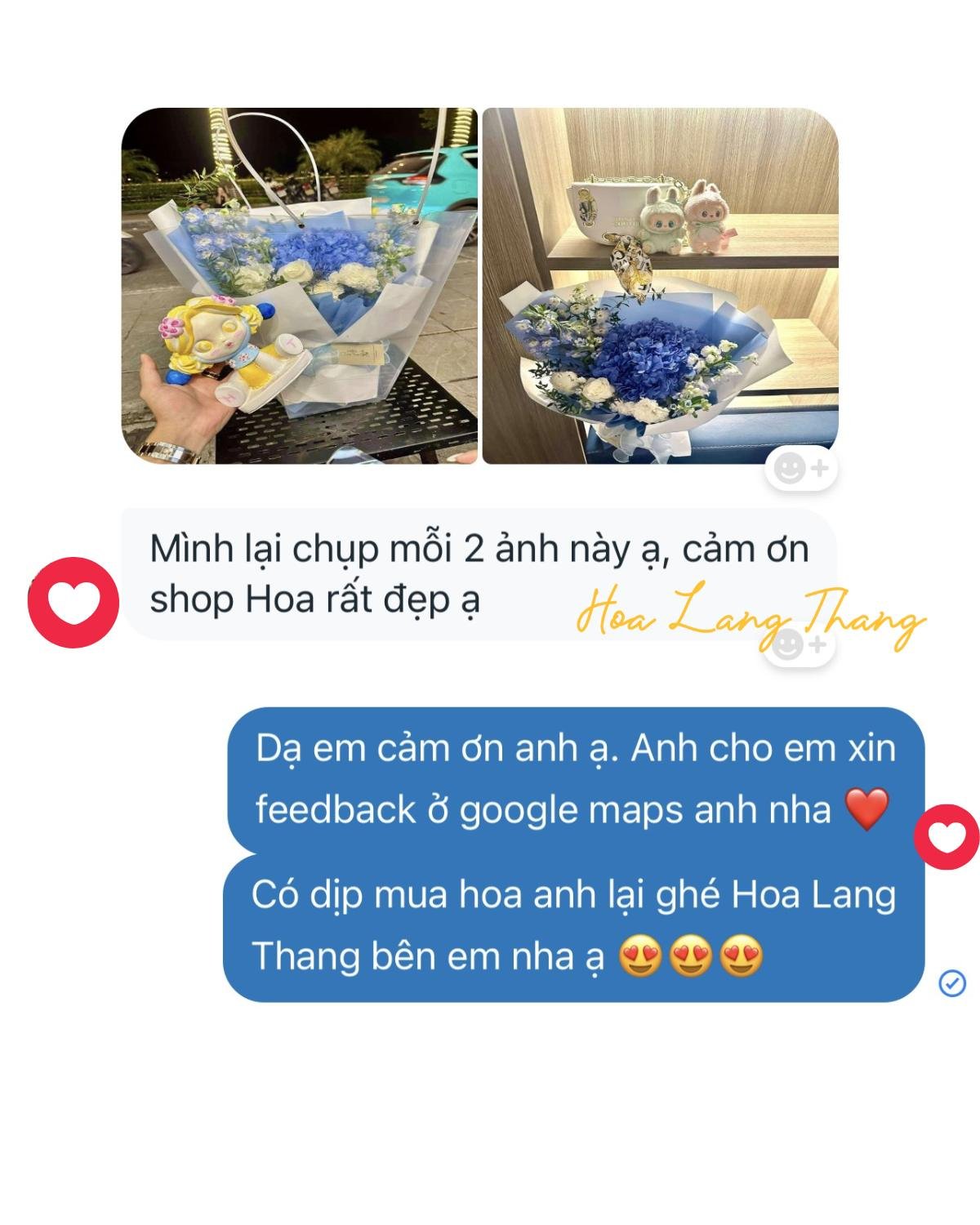 Hai bó hoa tươi với nhiều loại hoa đẹp, phong cách cắm hiện đại