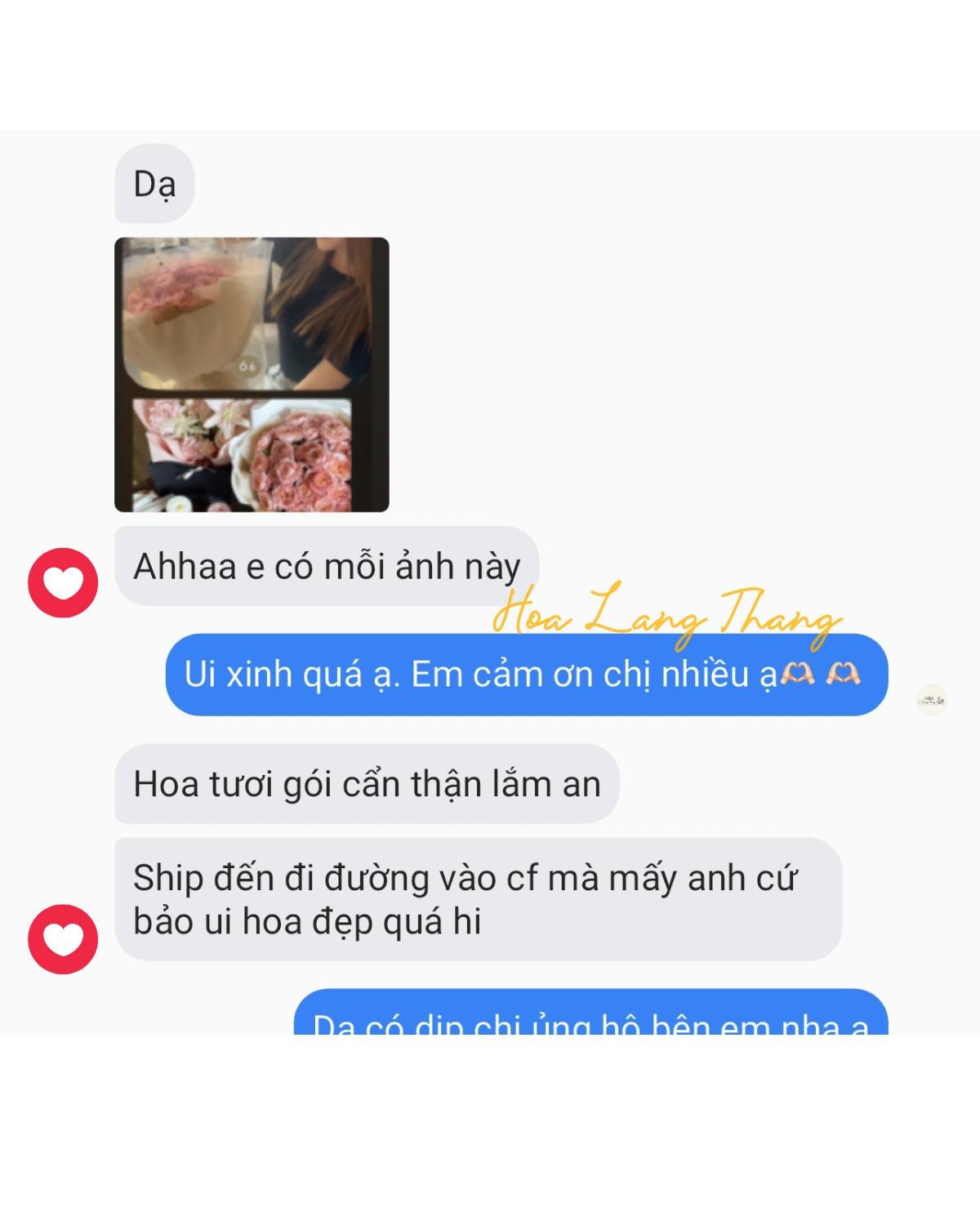 Bó hoa gồm hoa hồng và baby tạo thành một kiểu cắm đơn giản, thanh lịch