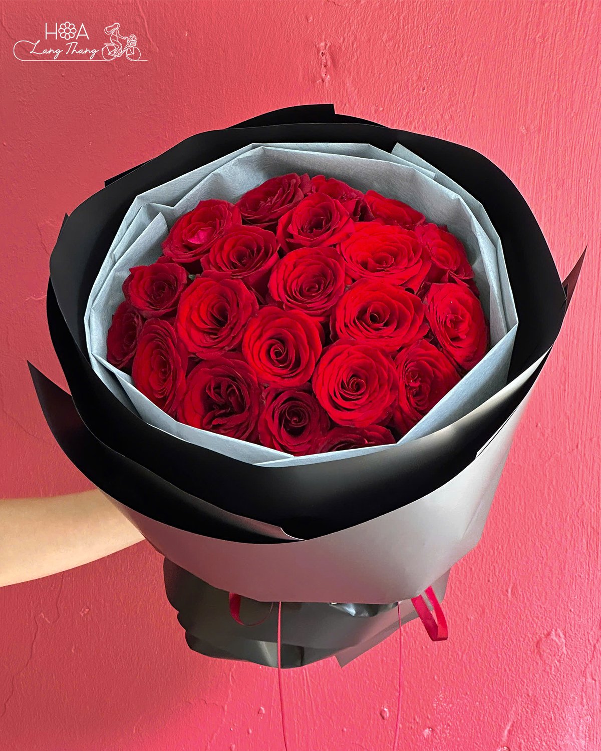 Hoa tươi Hoa Lang Thang — Bó Hoa Tông Hồng Đỏ Valentine Đẹp Nhất Hà Nội
