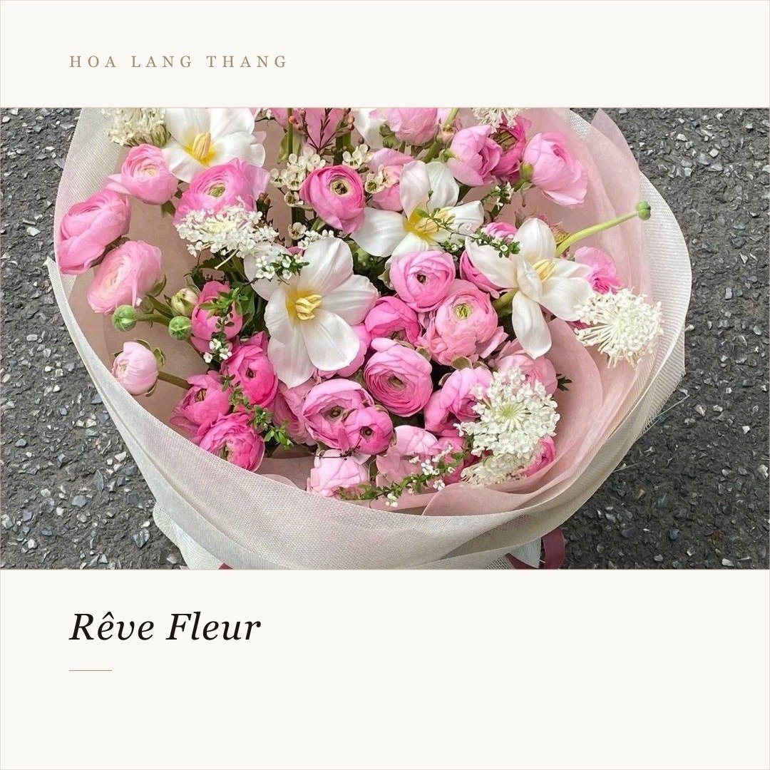 Bó hoa hồng, tulip và ly, tươi sáng và rực rỡ