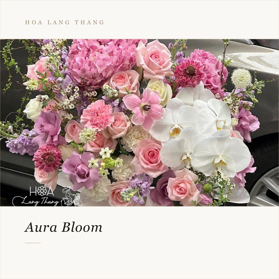 Bó hoa tươi AURA BLOOM với hoa hồng, <a href=